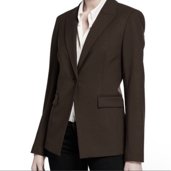 Lafayette 148 New York One Button Longline Blazer Brown Green Size 4 Women’s - Picture 1 of 11